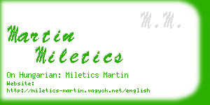 martin miletics business card